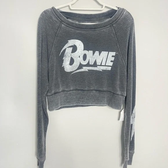 Recycled Karma BOWIE STRIKE CROPPED SWEATSHIRT NWOT - Picture 6 of 6